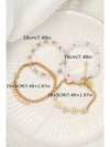 White 4pcs Daisy Pearl Beaded Chain Bracelet Set