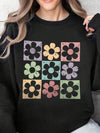  Flower Round Neck Long Sleeve Sweatshirt.