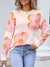 Angel Wings Flower Round Neck Long Sleeve Sweater - Cocoa Yacht Club