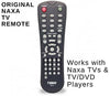 Original Replacement Remote Control for Naxa NT and NTD Model 12 Volt TVs and TV-DVD Combo Players