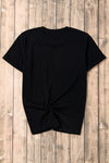 Black Game Day Football Bowknot Graphic T Shirt