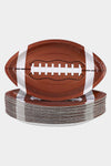 Chestnut Game Day Rugby Shape Disposable Paper Plates