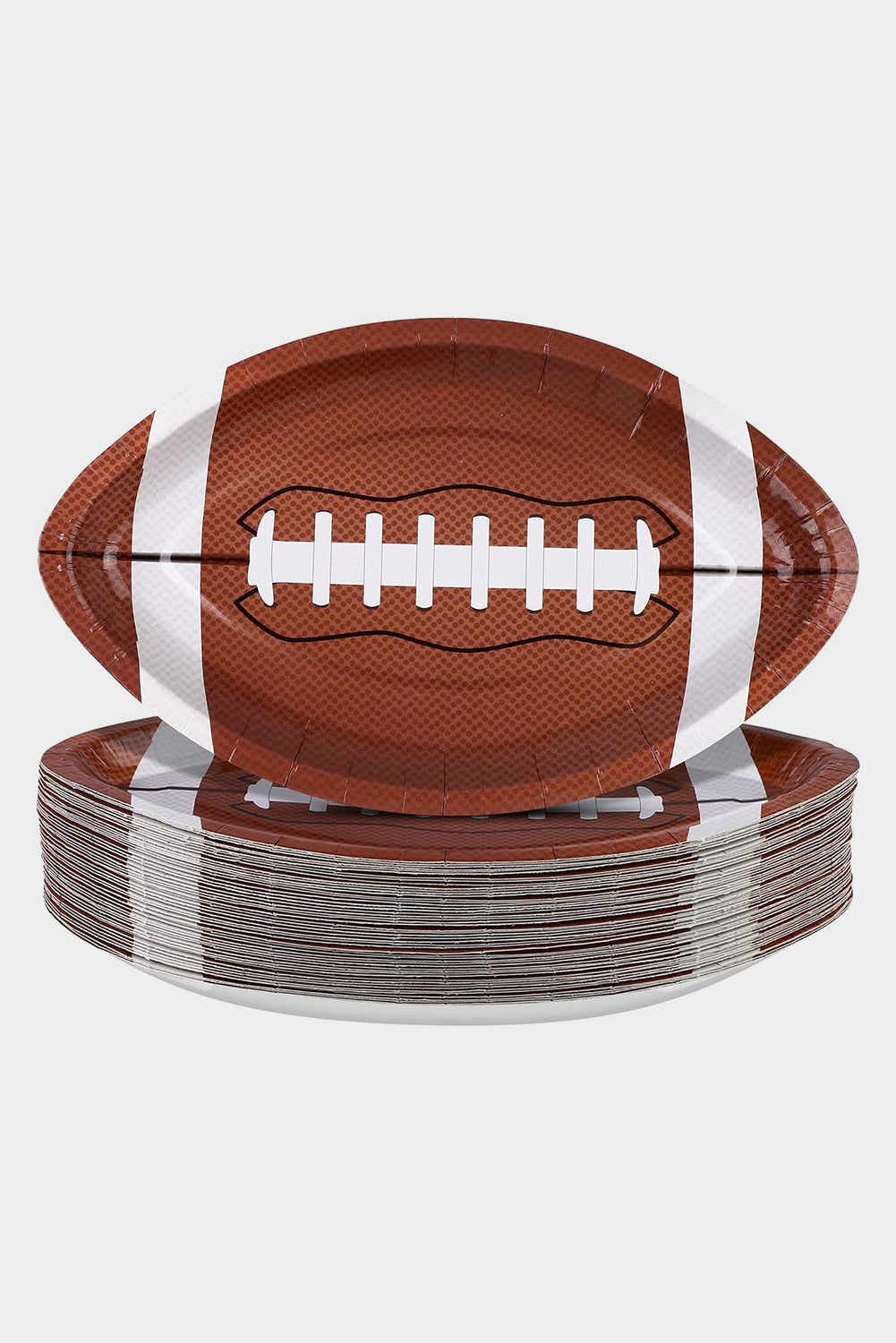 Chestnut Game Day Rugby Shape Disposable Paper Plates