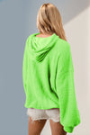 Double Take Half Zip Long Sleeve Hoodie with Kangaroo Pocket