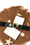 Black Fashion Elastic Buckle Waist Belt