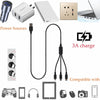 3 port LED Display High Speed Wall Charger Black + 3 in 1 Cable Combo