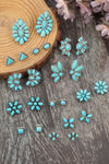 Boho Turquoise Inlay Stud Earring Set