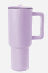 Pear Green Frosted Stainless Handle Large Vacuum Cup with Straw 1200ml