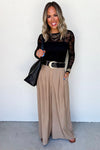 Black Lace Crochet Slim Fit Long Sleeve Top