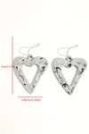 White Valentine Hollowed Heart Shape Dropping Earrings