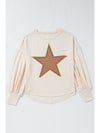 Apricot Studded Star Graphic Oversized Top