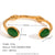 Cocoa Yacht Club Oval Natural Stone Green Agate Pink Crystal Bracelet 18K Gold Plated 316L Stainless Steel Bracelets for Women