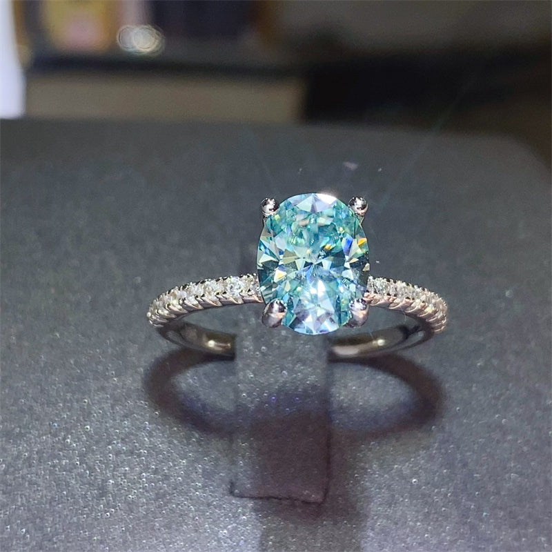  2 Carat Moissanite Zircon 925 Sterling Silver Ring.