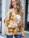 Angel Wings Flower Open Front Long Sleeve Cardigan - Cocoa Yacht Club