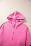 Bonbon Kangaroo Pocket Half Zipper Oversized Hoodie