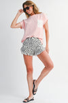 Dark Blue Corded Knit Color Block Pocketed Crew Neck T Shirt