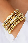 Gold 5Pcs Minimalist Beaded Bracelet Set