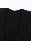 Black Chunky Wide Long Sleeve Knit Cardigan