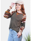 Celeste Full Size Geometric Round Neck Long Sleeve Top