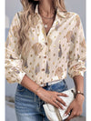 Apricot Casual Loose Shell Polka Dots Shirt