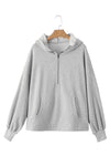 Bonbon Kangaroo Pocket Half Zipper Oversized Hoodie