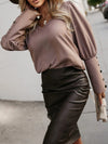 V-Neck Long Sleeve Blouse