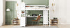 Cocoa Yacht Club Wood Loft Bed with Cabinet and Bookshelf