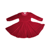 Red Velvet Long Sleeve Twirl Dress