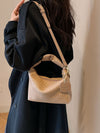 PU Leather Woven Crossbody Bag