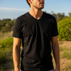 Mens V-neck 3 Pack Solid 100% Cotton Double Neck Ribbed S-5XL