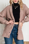 Black Solid Color Buttoned Down Casual Knitted Cardigan - Cocoa Yacht Club