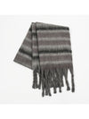 Fringe Contrast Striped Polyester Scarf