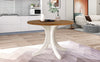 TOPMAX Mid-Century Solid Wood 5-Piece Round Dining Table Set, Kitchen Table Set with Upholstered Chairs for Small Places, Walnut Table+Beige Chair (old sku:SH000226AAD)