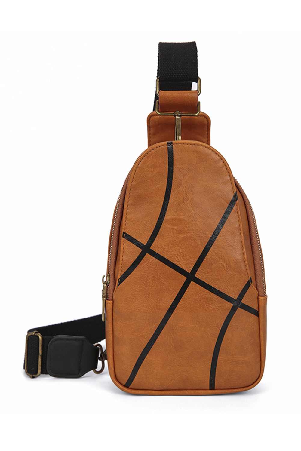 Chestnut Balls Pattern PU Leather Zipped Crossbody Bag