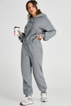 Dropped Shoulder Hooded Top and Pants Active Set - Cocoa Yacht Club