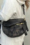 Vineyard Green Camouflage Print Double Zipper Crossbody Bag