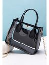 Black PVC PU Leather Chain Strap Clear Shoulder Bag