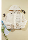 Jet Stream Zip Up Pocketed Hooded Sherpa Jacket