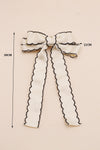 White Contrast Trim Bowknot Hair Pin