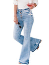 Blue Light Wash High Waisted Bell Bottom Jeans