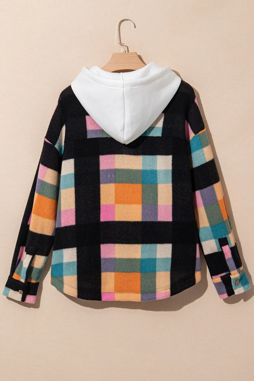 Drawstring Color Block Long Sleeve Hoodie