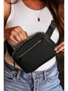 Black Minimalist Multi-zipped Crossbody Bag