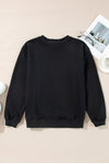 Orange Plain Drop Shoulder Crewneck Pullover Sweatshirt