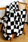 Black & White Checkerboard 127*152cm Flannel Blanket