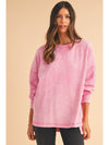 Orchid Petal Mineral Wash Drop Shoulder Oversized Sweatshirt