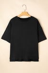 White Plain Side Slit Oversized Tee