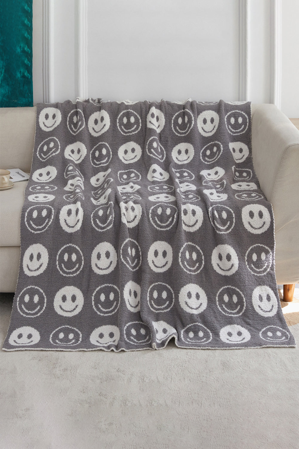 Rose Red 127x152cm Smile Flannel Fall Winter Blanket