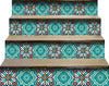 4" X 4" Turq And Terra Cotta Scroll Peel And Stick Removable Tiles