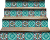 4" X 4" Turq And Terra Cotta Scroll Peel And Stick Removable Tiles