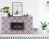 4" X 4" Vintage Purple And Taupe Mosaic Peel And Stick Removable Tiles
